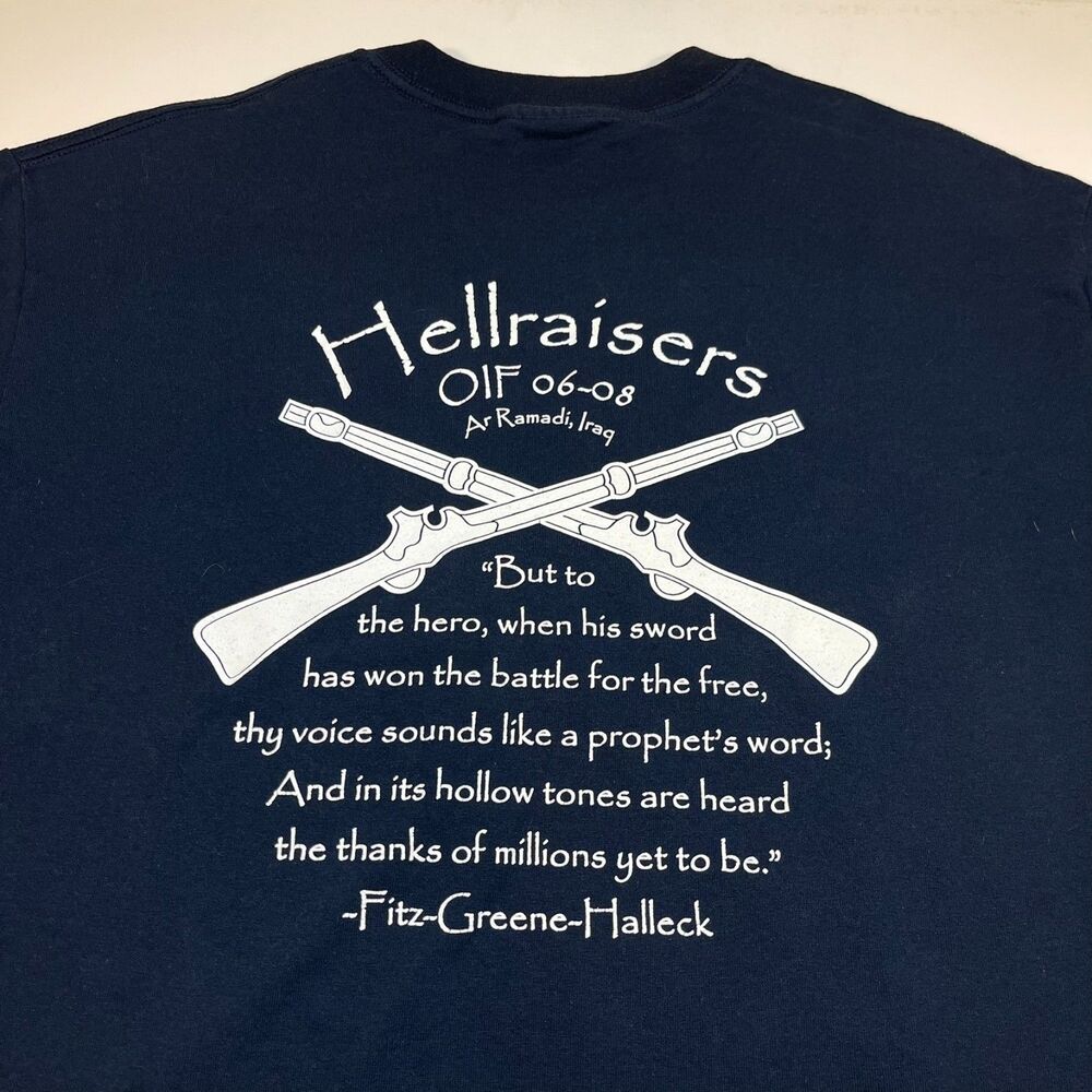 HELLRAISERS 3rd Platoon B Co. 1-18 Infantry Army Iraq Combat T SHIRT Sz Mens L
